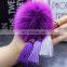 Latest style fox fur pompom pendant with tassel fur ball accessory