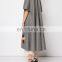 Grey A-line Style Short Sleeves Women Coat Plastic Print Wool Blend And Lambskin Coat (16110803)