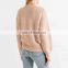 Autumn winter season deep V-neck long sleeves women sweater big pocket warmer sweater KMY1106