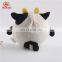 Factory cute plush cow backpack clip toys, custom stuffed cow keychain