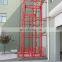 7LSJC Shandong SevenLift small manual electric hydraulic guide scissor rail vertical material lift platform