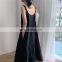 TWOTWINSTYLE Patchwork Ruched Women's Dress Stand Collar Sleeveless Tank Pockets Loose Summer Midi Dresses
