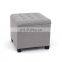 Customized Large Capacity Storage Faux Linen  Ottoman Foot Rest Stool with  Legs for Living Room Furniture