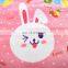 OEM wholesale Flannel ultra lovely rabbit pattern soft  Fleece blanket