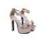women handmade design high chunky heel buckle strap star splicing platform sandals shoes lady party and wedding heel design