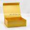 Ready stock yellow golden color magnet lid rigid foldable gift box wholesale