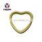 Solid Reputation Key Fashion Heart Shape Metal Polished Small Split Ring For Keyring