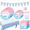 Disposable blue kiddies theme birthday party disposable napkin cutlery paper set plate tray cup
