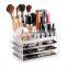 Wholesale Clear Jewelry and Cosmetic Plastic Storage Box Acrylic Makeup Organizer With 4 Drawers