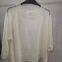 women's big round neck pullover  solid color white