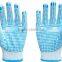 gardening using string knit pvc dots work gloves in china