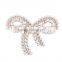 European Classic Platinum Micro Explosion Zircon Fashion Exquisite Bow Brooch Men Wedding Brooch