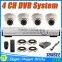 Best Selling Low Cost 1000tvl dome video camera 4 Channel CCTV DVR Kit ,cctv cameras