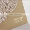 Hot sale elegant & romantic golden laser cut wedding invitations