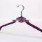 flocked plastic tie hanger with short hook