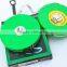 Long Distance Green ABS Case Fiberglass Tape Round Retractable 10 Meter Tape Measure With Hand Crank
