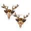 Factory direct selling gold plated zinc alloy Christmas jewelry deer head brooch