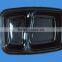 2-comaprtment Disposable black lunch box with transparent lid