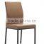 Z658 dark brown leather Metal Galvanized Steel base dining Chairs