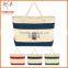 Custom Logo Print Top Zippered Closure Canvas Tote Bag With Rope Handles