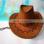 Mexican Suede Leather Cowboy Hat With Cross Stitching