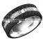 2016 best sales fashion carbon fiber inlay cz tungsten carbide rings