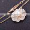 Zircon Shell shape with pearl charm necklace