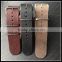 Flat 1 piece real custom leather watch straps and watch bands