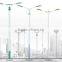 Two-arm solar energy street lighting pole