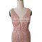 Deep v nack iron beads long tube sex women party dress