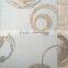 deep embossed circle design vinly wallpaper with abstract image