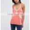 Sexy Spaghetti Strap Design Lace Insert Latest Fancy Tops Girls