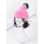 In stock new product china manufacturer OEM CUSTOM LOGO winter women fur pompons beanie hat and cap