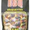 Pillow shaped Cocoshell Char Briquettes