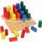 Ealy Education Montessori Wood Baby Toy Geometry Cylinder Ladder Block Puzzle