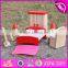 2017 New design children toys red wooden dolls house furniture W06B053