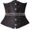 Women's 20 double steel boned corset underbust waist training shapewear santin fabrics with plum flowers body shaper