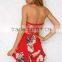 new in women V neck sexy playsuit summer floral print rompers jumpsuits for women 2016 sexy