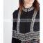 Wholesale Women High Neck Long Sleeves Buttoned Cuffs Geometric Embroidery Crepe Shirt(DQE0163T)