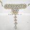 CRYSTAL beads HANDCOVER GYPSY BRACELET RING gold tone