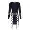wholesale hot sale top quality ladies fashion new design women long sleeve bandage dress 2017