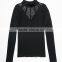 2017 OEM Super Stretchy Cool Sheer Cage Mock Neck Blouse Shopping