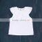 WY-825 Ruffle Collar Top Pearl T Shirt Kids Infant Tank Girls Ruffle Neck Tops Baby Clothes