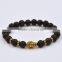 European Black Lava Rock Beads Bracelet with Buddha Head Bracelet