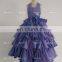 Purple Taffeta Custom Made Long Ball Gown Flower Girl Dress