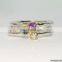 Gold Set of Four Stacking Ring With Gemstone Fashion Opal Ring Jewelry