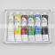 Nylon Case 9pcs Short Handle Nylon Brush and 6 x22ml Gouache Colour Painting Set