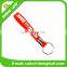 Hot sale silicone rubber bracelet key ring , 100% silicone wristband key chain , screen printing silicone keychain