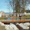 Antique Rusty Red Corten Steel Cross Line Bridge For Garden Decor