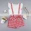 RTS  Pearl Sleeve Shirt And Suspender Pant Summer Clothes Baby Girls' Clothing Sets